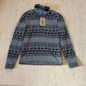 Chubbies Gray and Black Patterned Zip-Up Sweater
